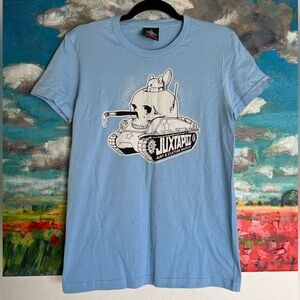 JUXTAPOZ ART & CULTURE MAGAZINE Vintage Collectable Blue Graphic Large T-Shirt